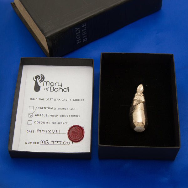 Maria Felicitas - Mary of Bondi figurine in gold bronze